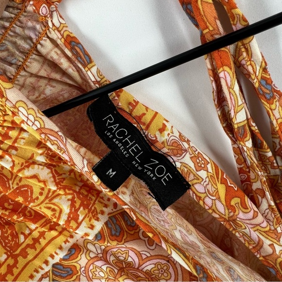 Rachel Zoe Boho Printed Batwing Gypsy Feminine Cottage Peasant Fall Crop Top - Picture 8 of 11